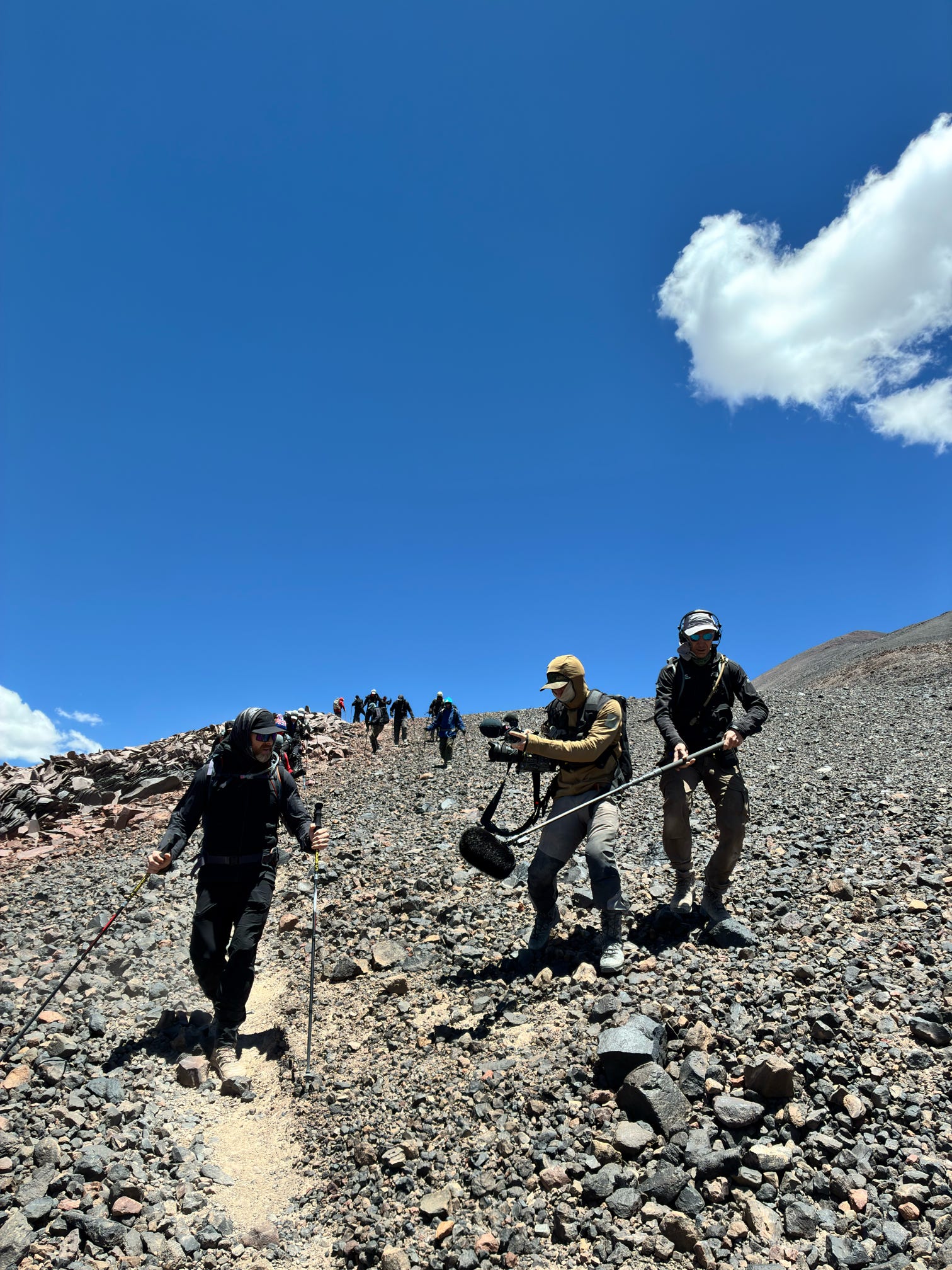 As Mark and his crew acclimated alongside the athletes, they also felt the effects of altitude, which meant even basic filmmaking tasks required more energy than usual.