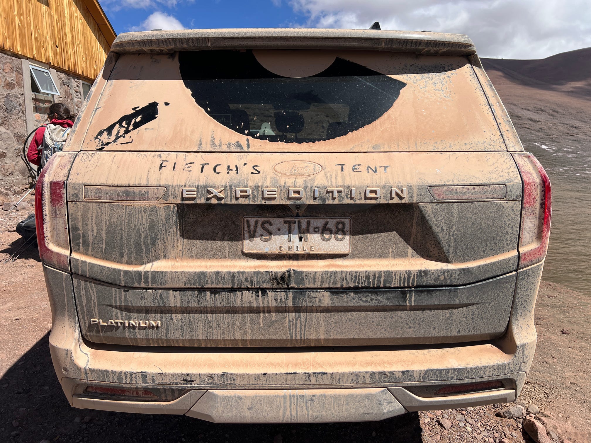 When Senior Producer Fletch retreated to the back of the Expedition Platinum during a bout of altitude sickness, the team dubbed the vehicle “Fletch’s Tent.”