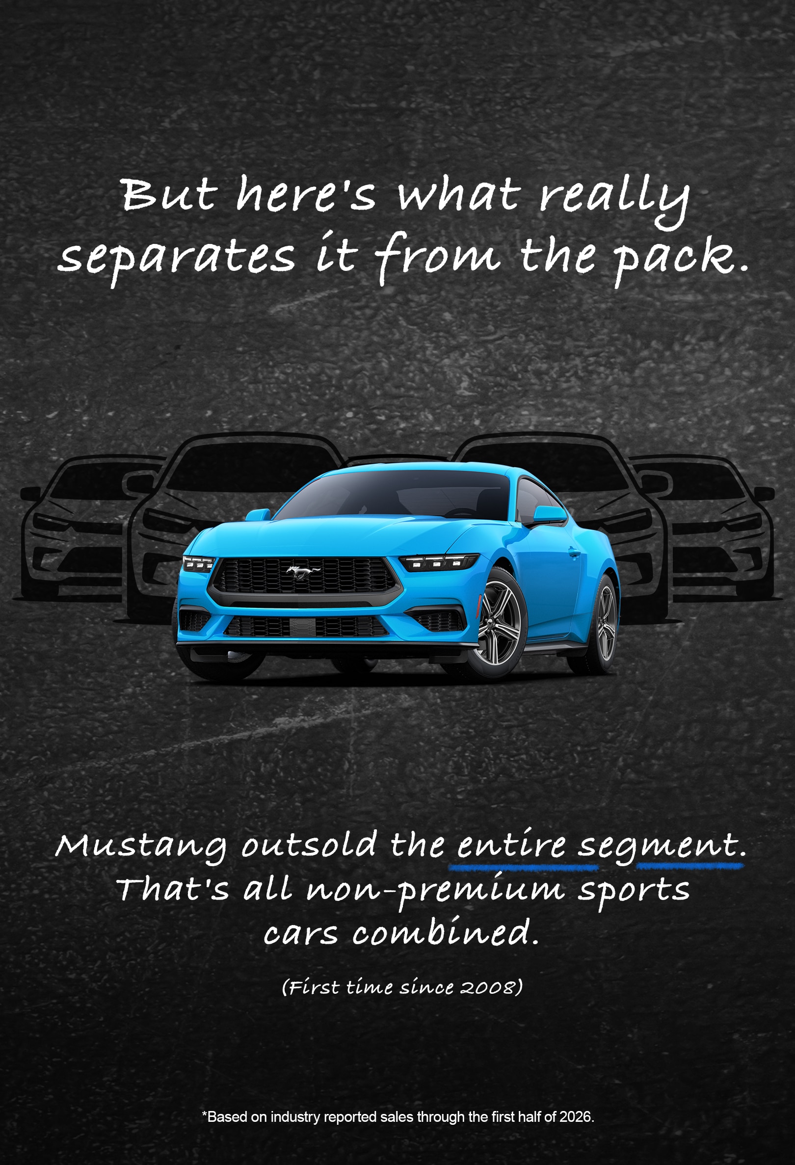 Mustang 2026 first-half sales based on industry reported sales through the first half of 2026.