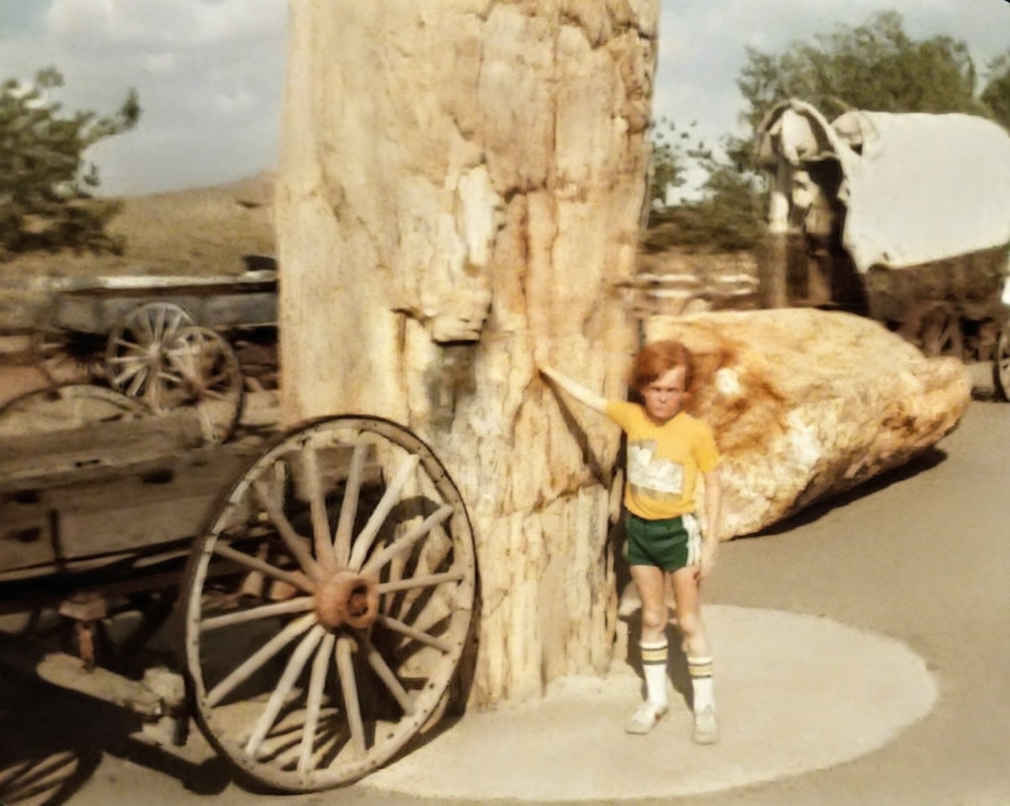 Patrick in 1983 at a roadside attraction along Historic Route 66. 