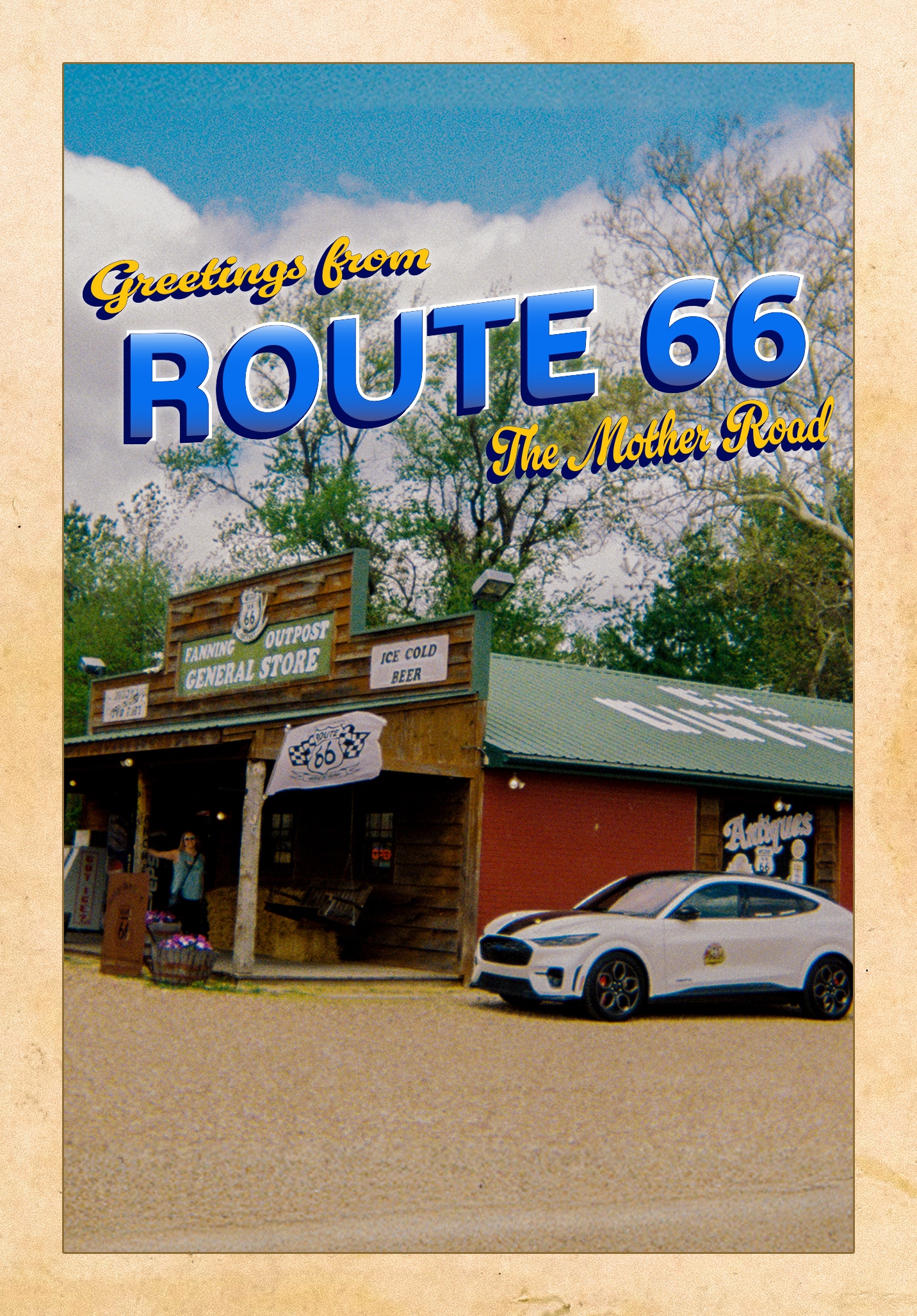 The Fanning 66 Outpost in Cuba, MO, next to the giant Route 66 Rocker, a 42-foot-4-inch rocking chair.
