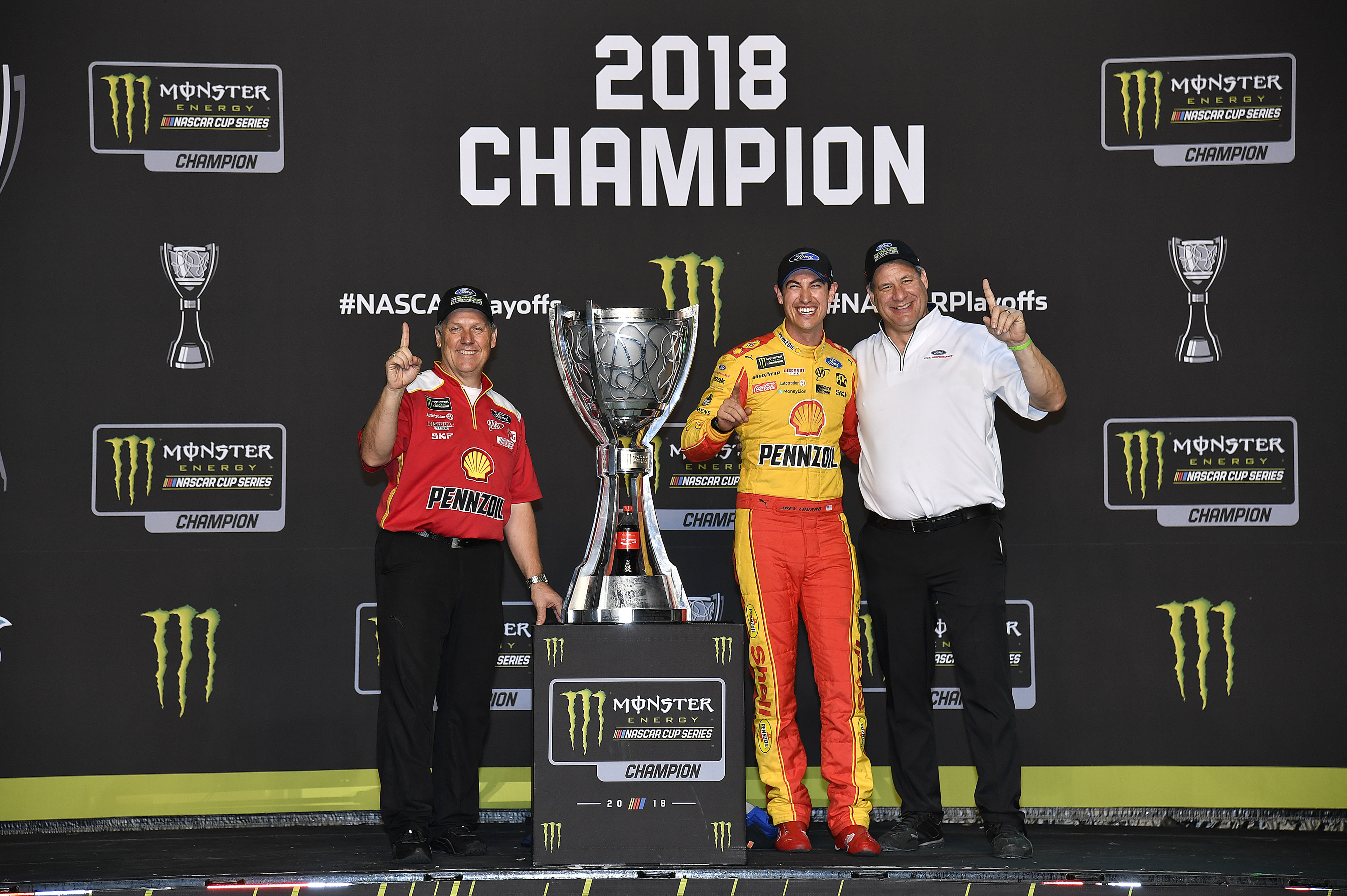 Joey Logano wins the 2018 NASCAR Monster Energy Series Championship.