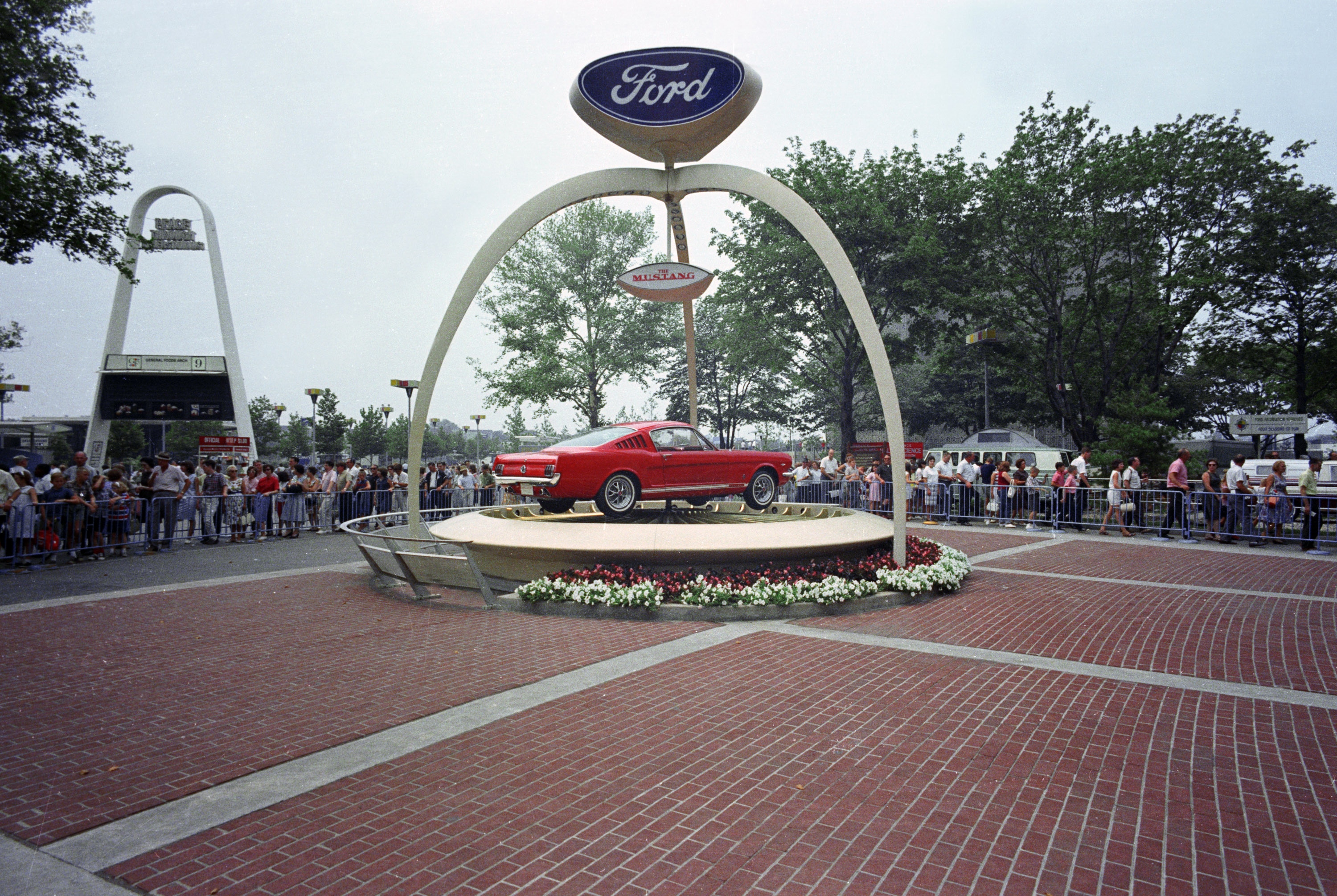 A 1965 Mustang at the 1964 World's Fair Ford Exhibit.