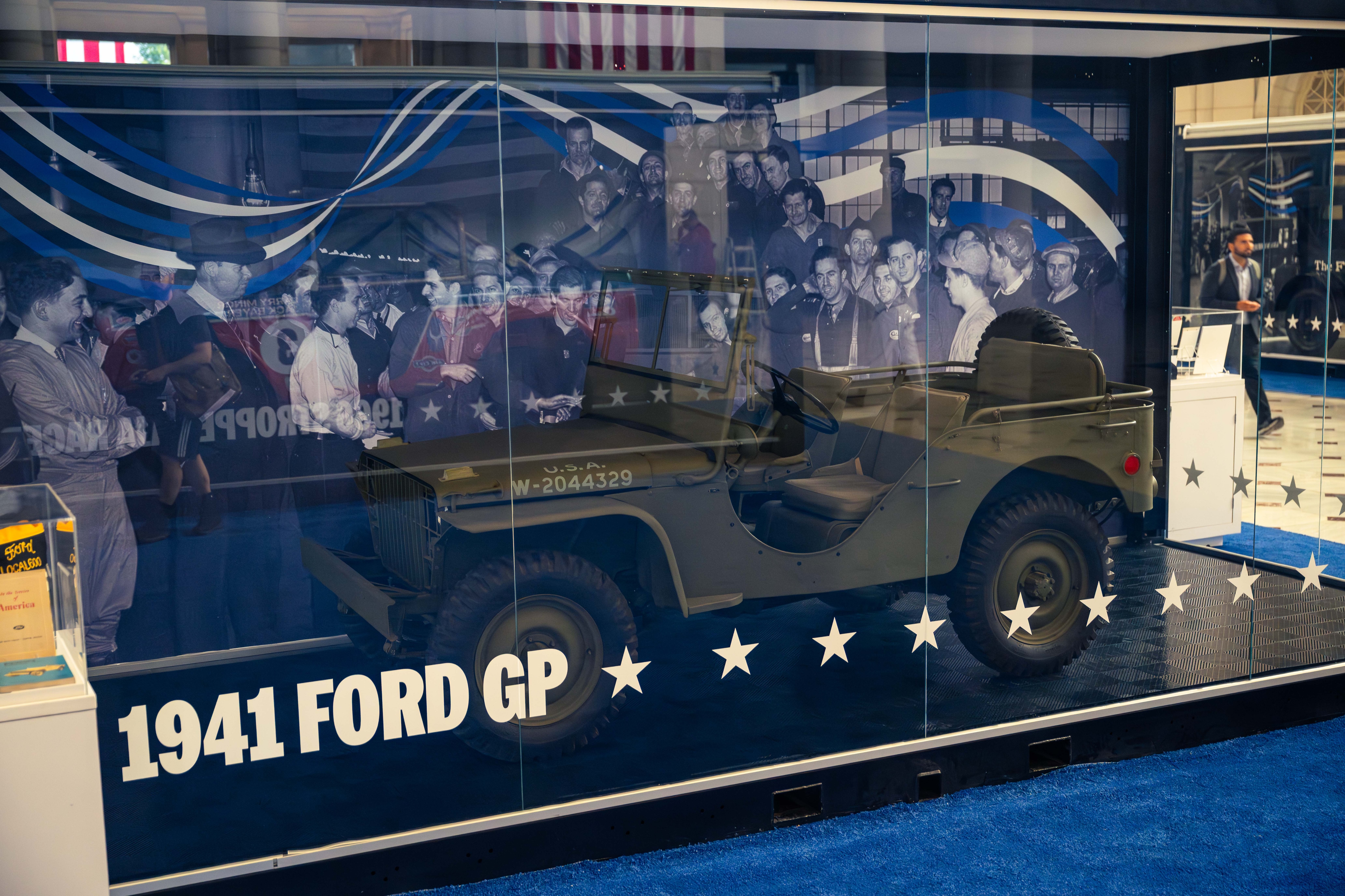 The stunning vehicle on display at Union Station is a 1941 Ford GP — built in October 1941, just before Pearl Harbor.