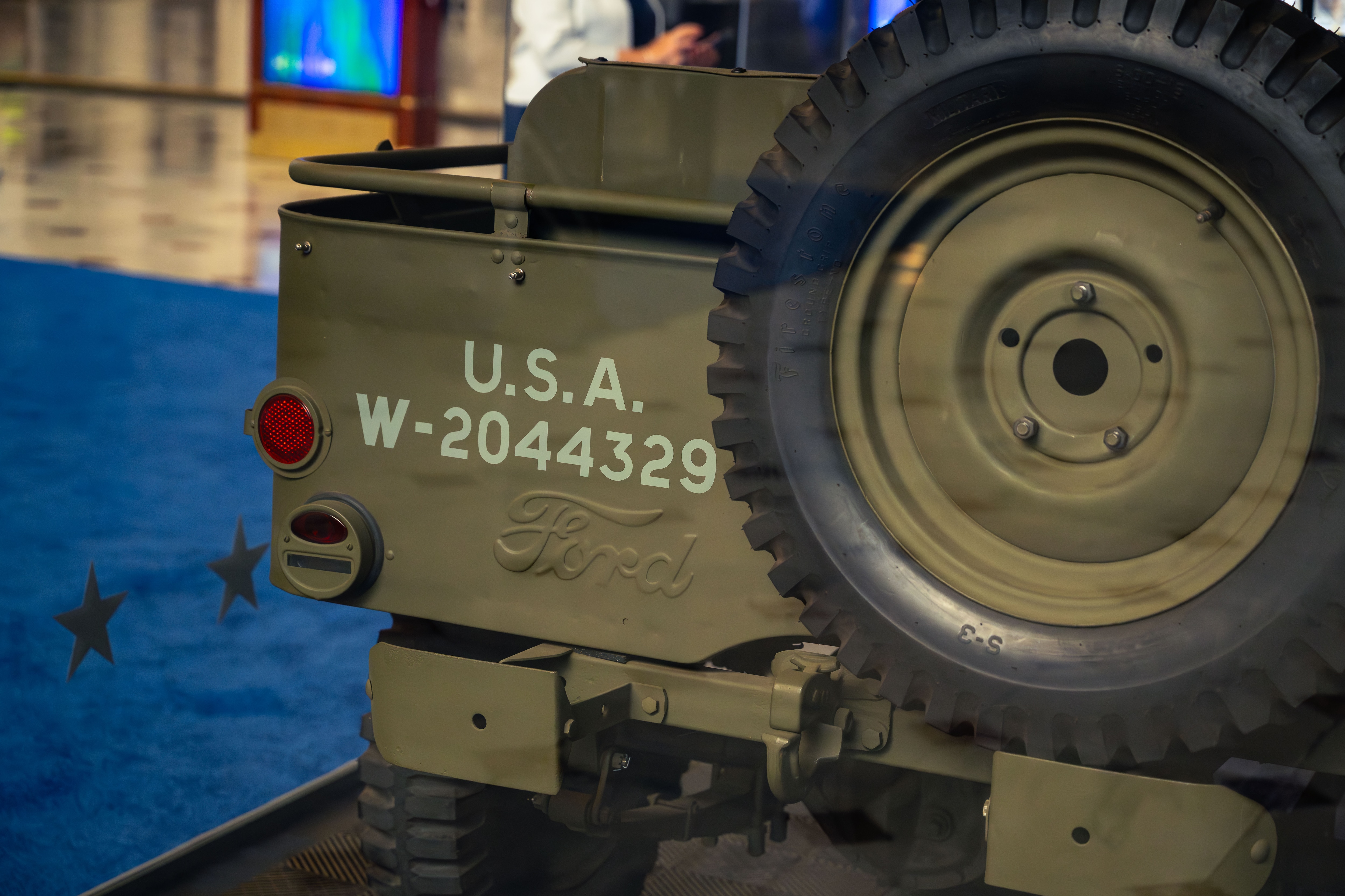 The stunning vehicle on display at Union Station is a 1941 Ford GP — built in October 1941, just before Pearl Harbor.
