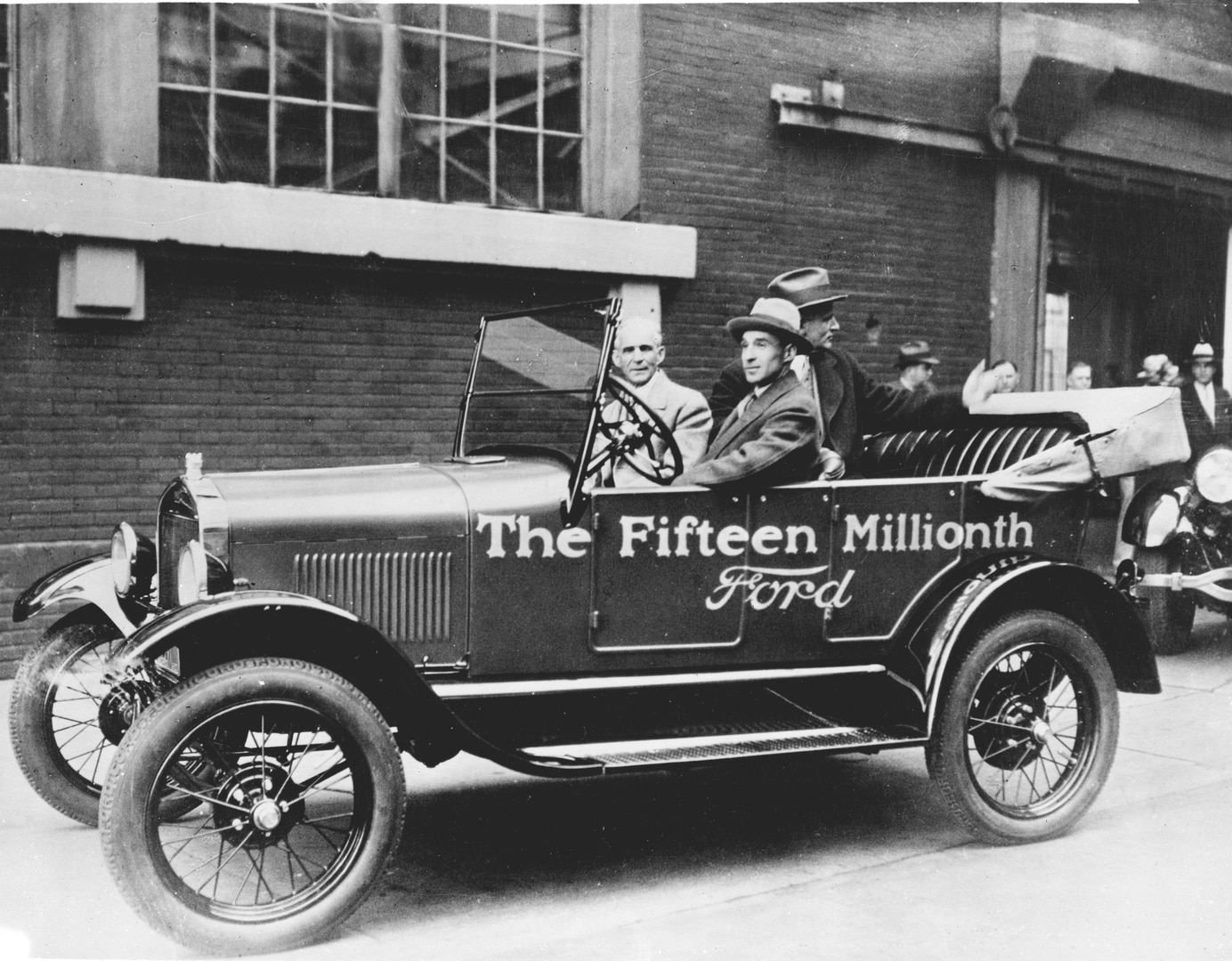 Ford Model T production ended in 1927, and Ford officials designated this car as the 15 millionth and ceremonial last Model T.