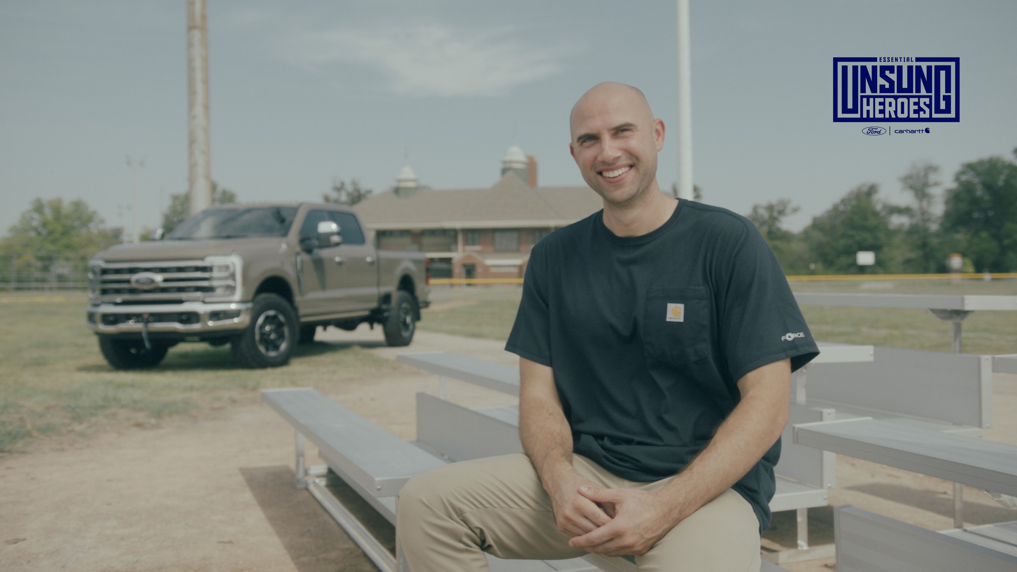 Joshua Davila and his crew represent the Essential Economy, the roughly 95 million workers who keep American communities running. In September, they worked with Ford and Carhartt volunteers to restore the Belle Isle baseball field. 