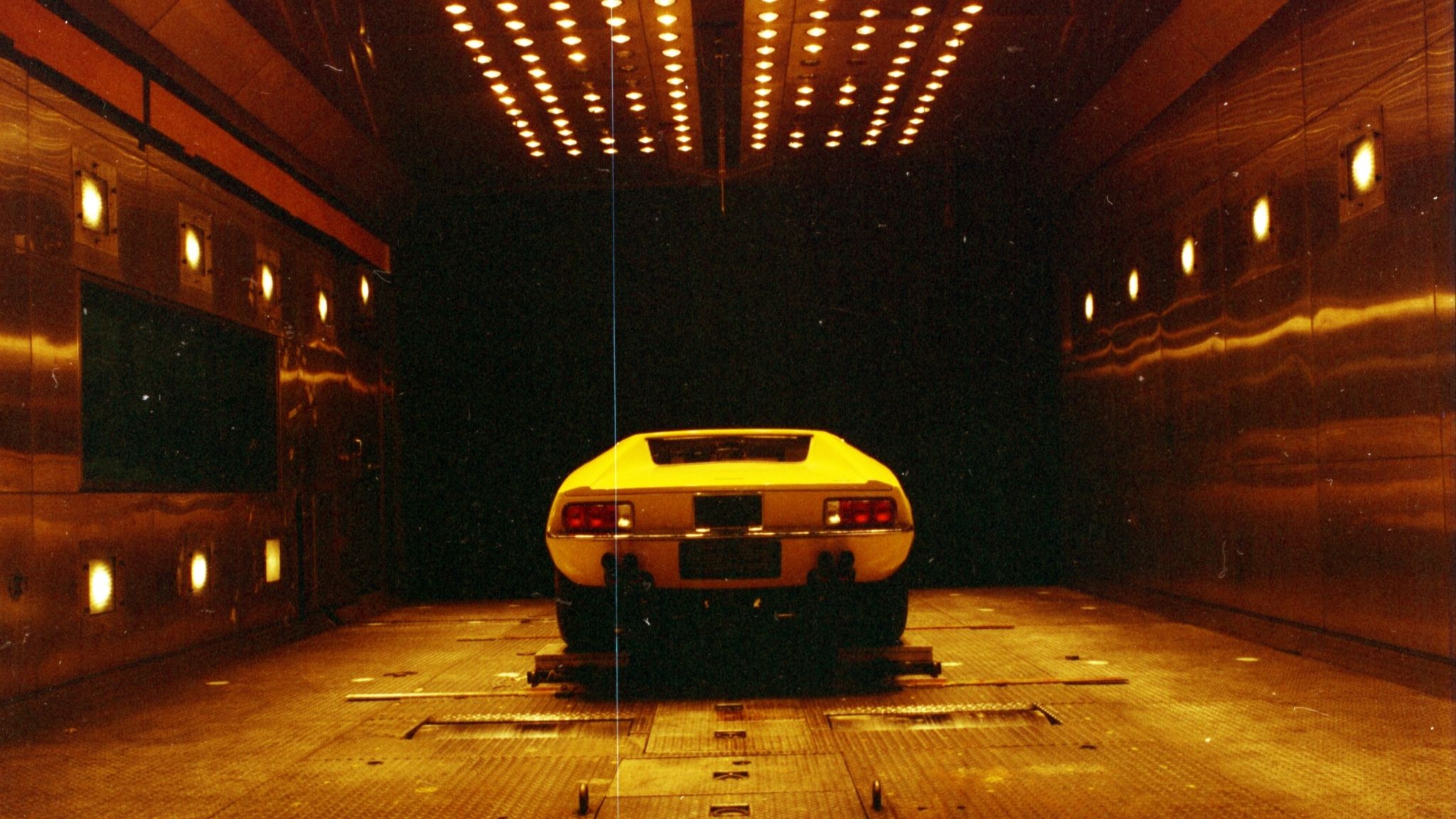 The sleek Pantera hits the wind tunnel in this 1970 photo. 