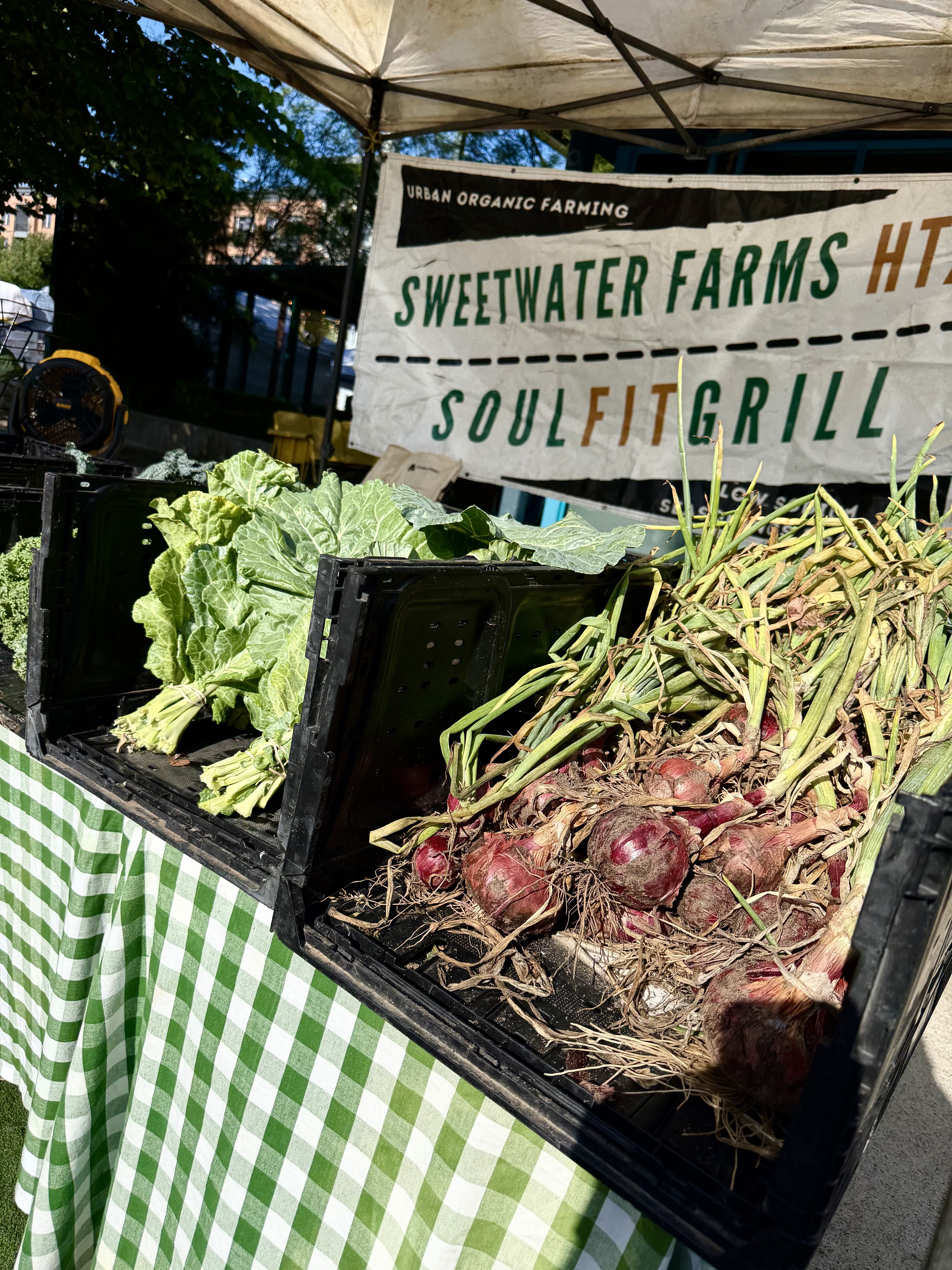 Chaz Daughtry's stand at the local farmer's market.
