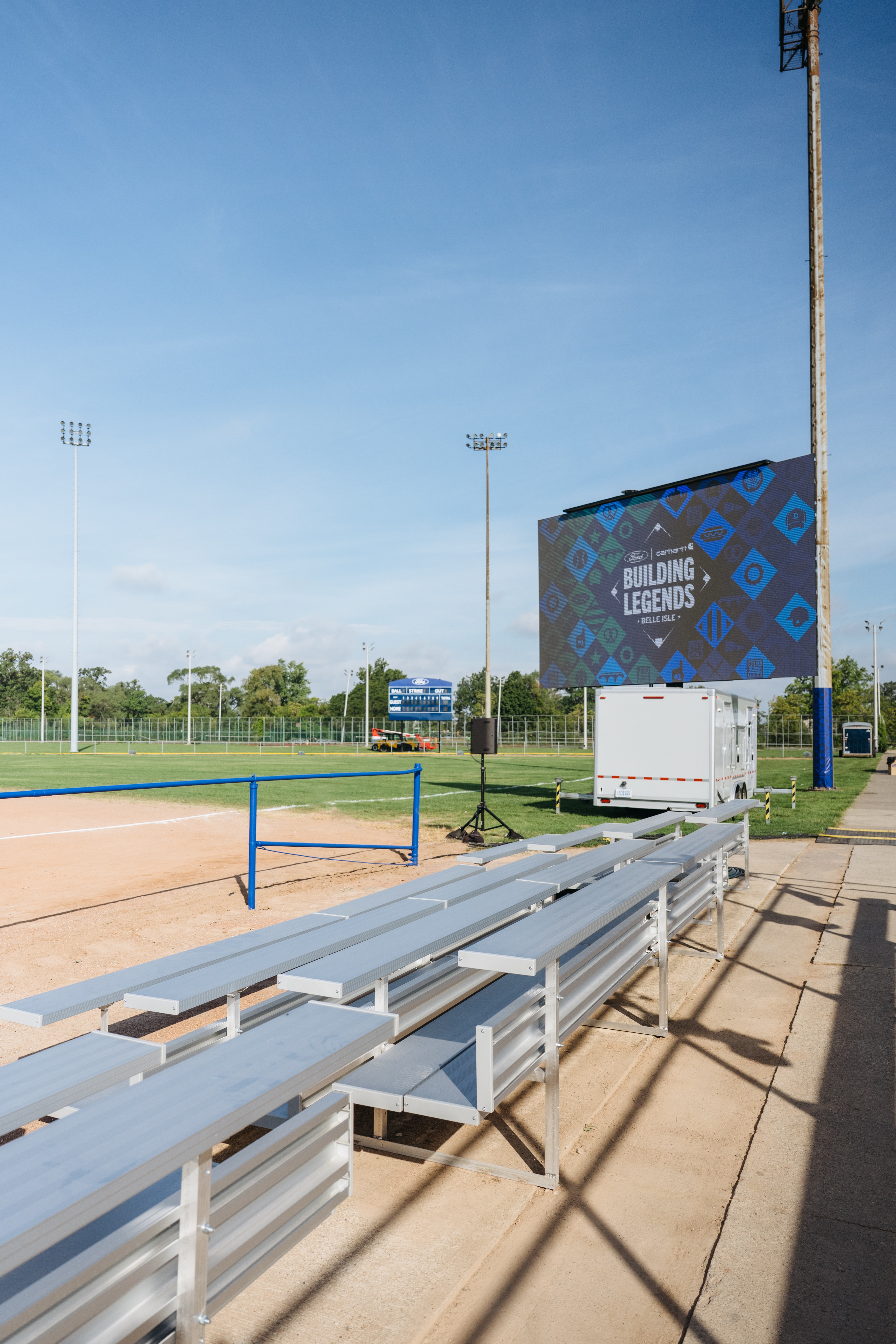 The goal was to improve the ball field in meaningful ways, like new backstop and outfield fencing and new bleachers.