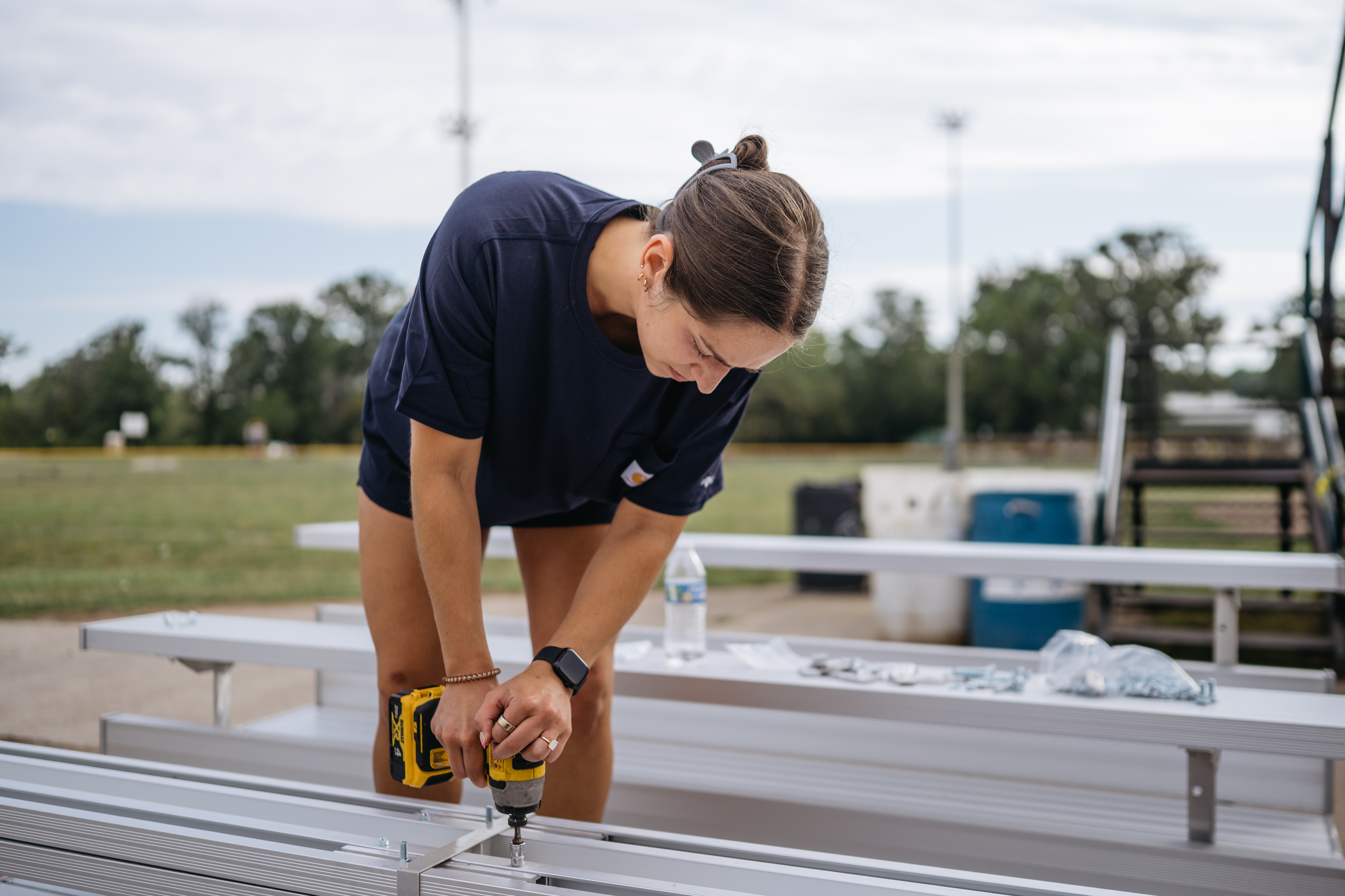 Volunteers focused on the unglamorous, backbreaking work that a ballfield needs and rarely gets.