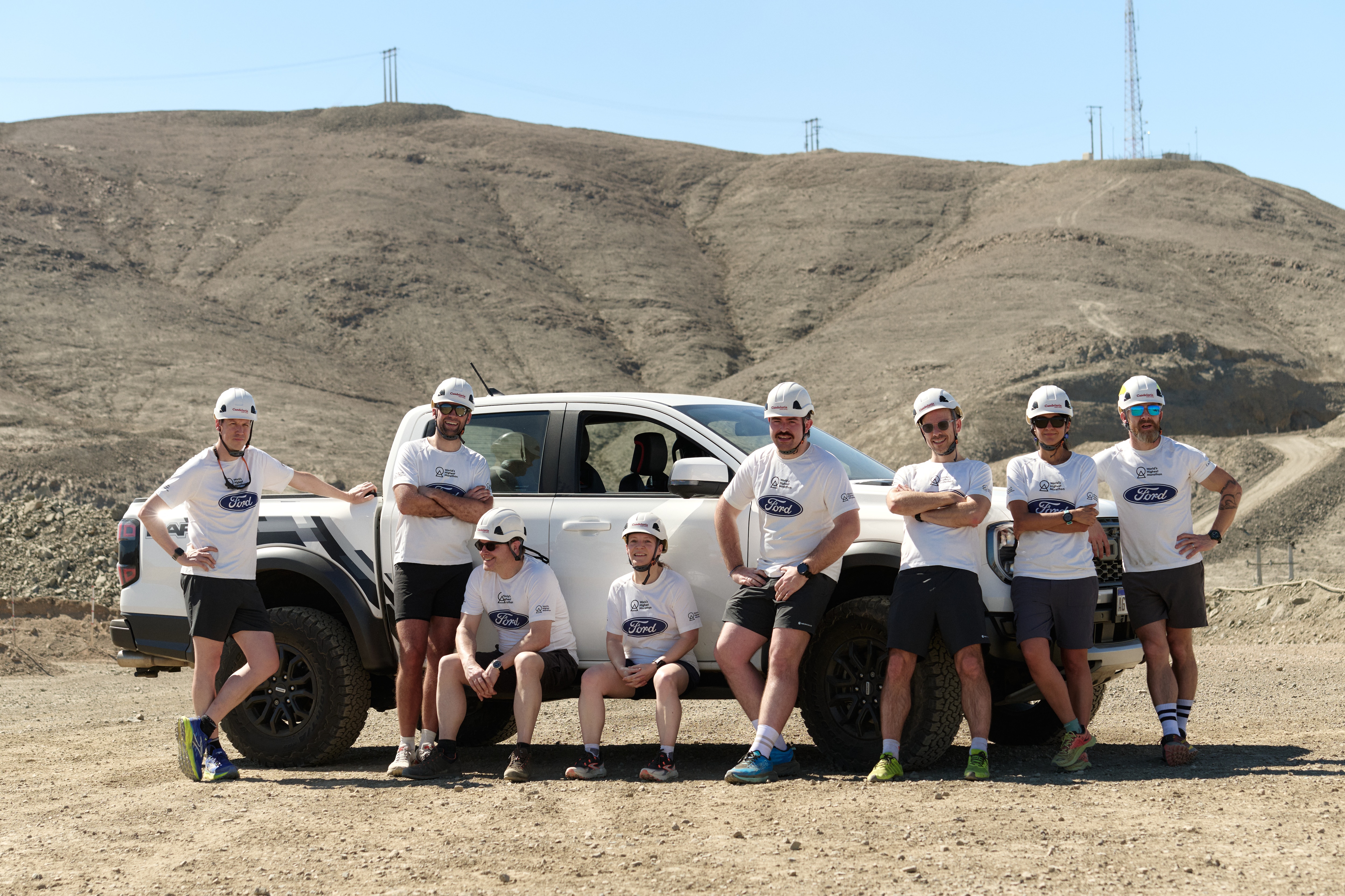 Ten runners prepare to run the highest marathon in human history atop the world's highest volcano, Ojos del Salado in Chile.