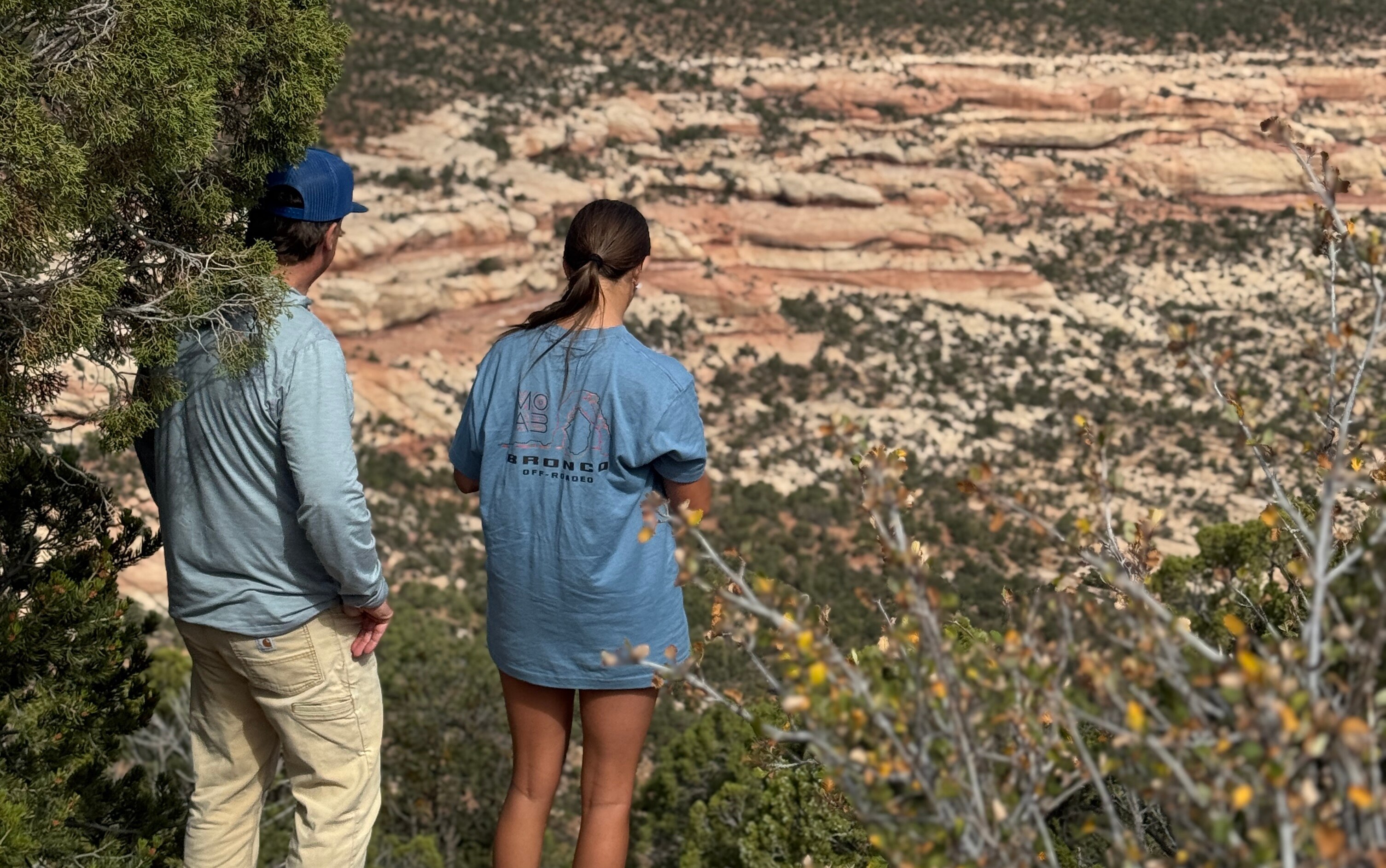 Jim and his daughter Lilly looking out across Moab.