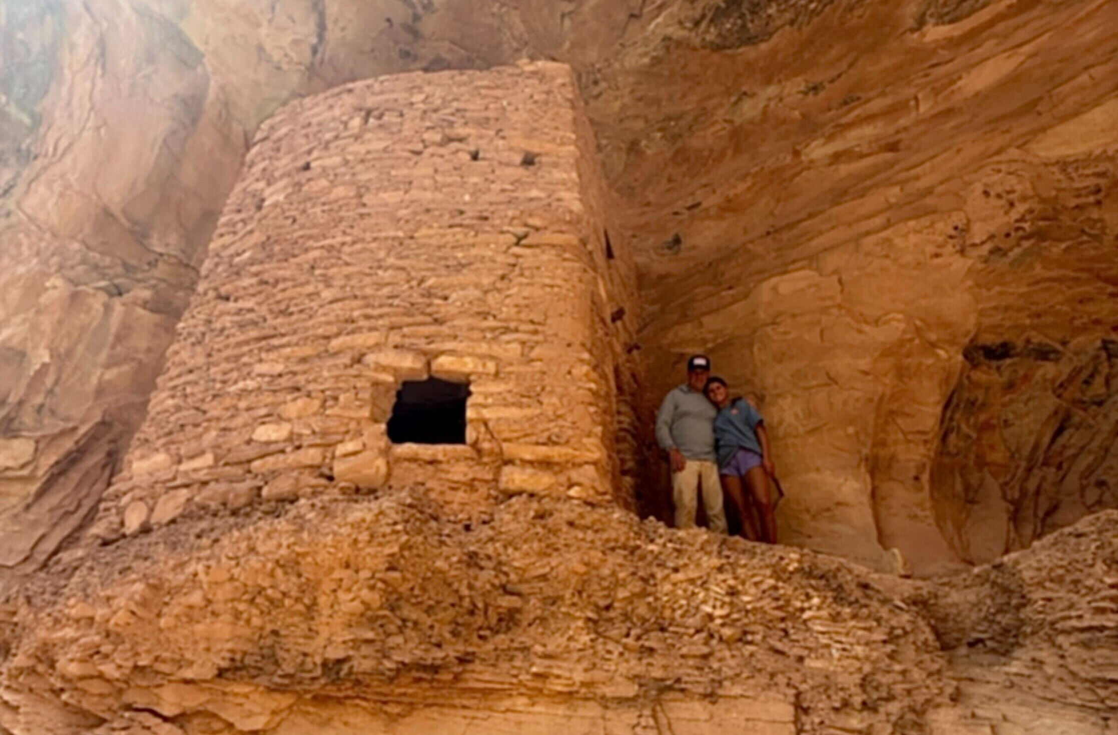 Jim and his daughter Lilly standing at the top of North Butler Wash Ruins trail.