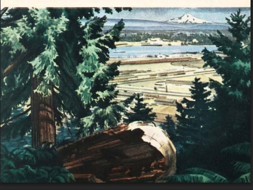 An illustration of Portland in the Ford Times.