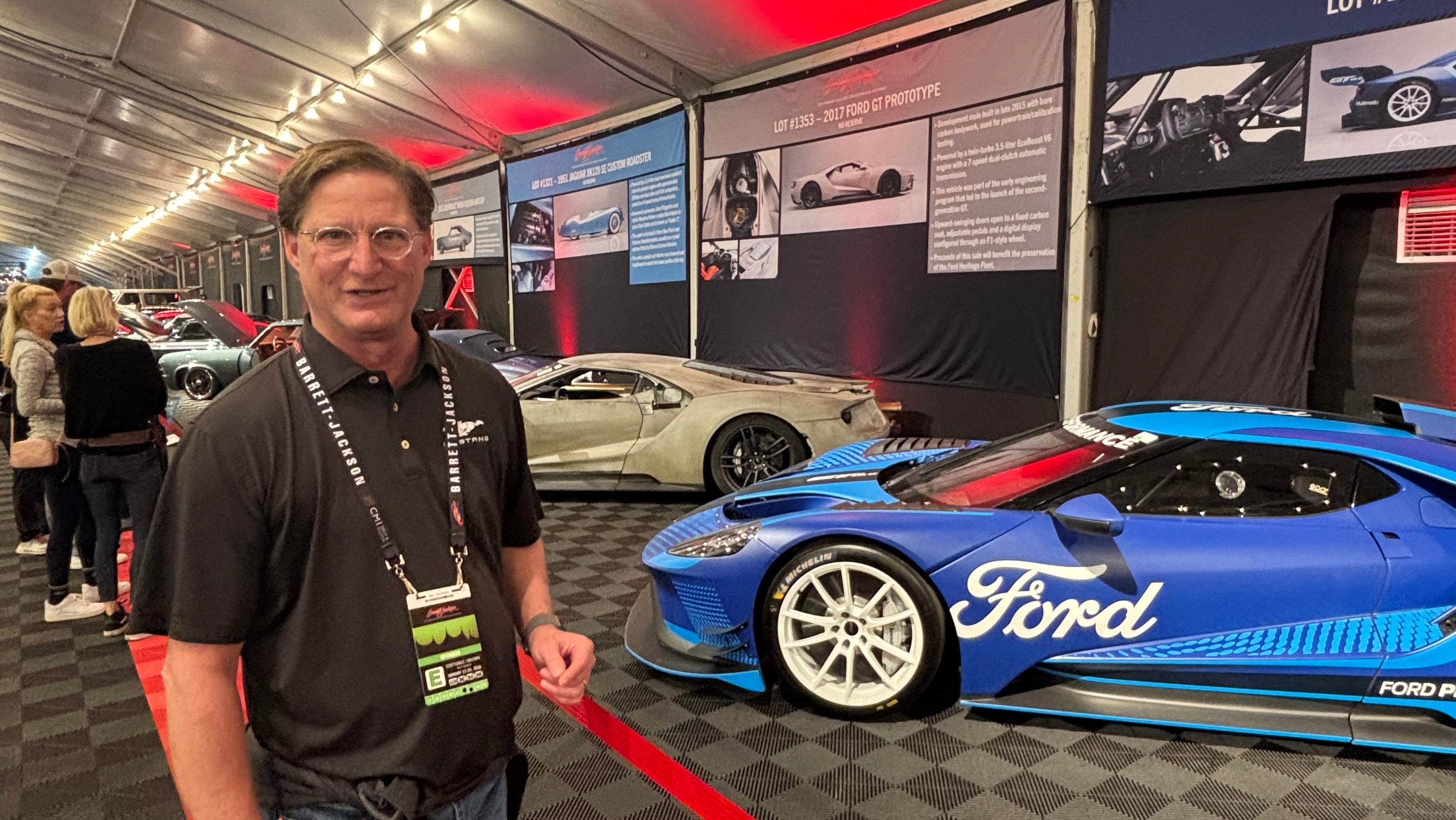 A 2017 Ford GT Mark II and, for the first time, a 2015 Ford GT Prototype, were auctioned at Barrett-Jackson. The proceeds of the sale are all going to support the Ford Heritage Fleet.