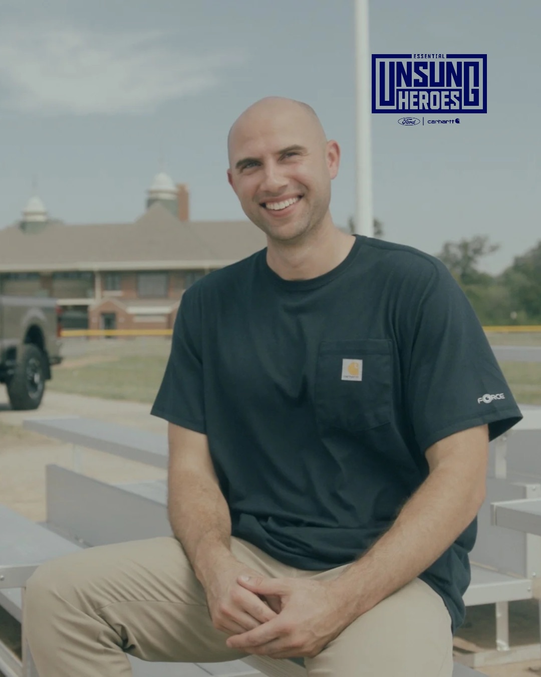 Joshua Davila and his crew represent the Essential Economy, the roughly 95 million workers who keep American communities running. In September, they worked with Ford and Carhartt volunteers to restore the Belle Isle baseball field. 