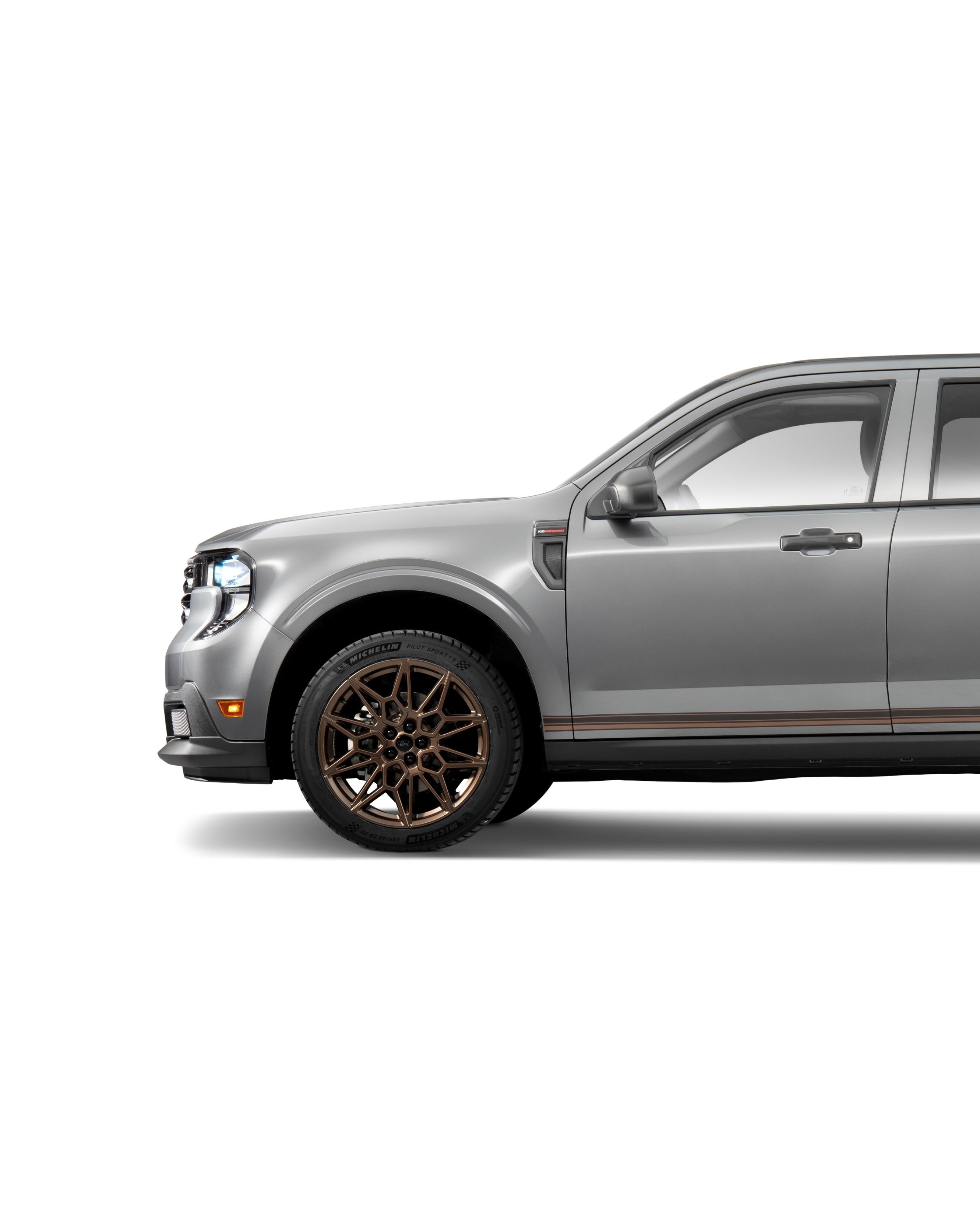 At SEMA 2025, we're showcasing a Ford Custom Garage Project Vehicle, courtesy of Ford Performance Parts — the Ford Maverick 300T. 