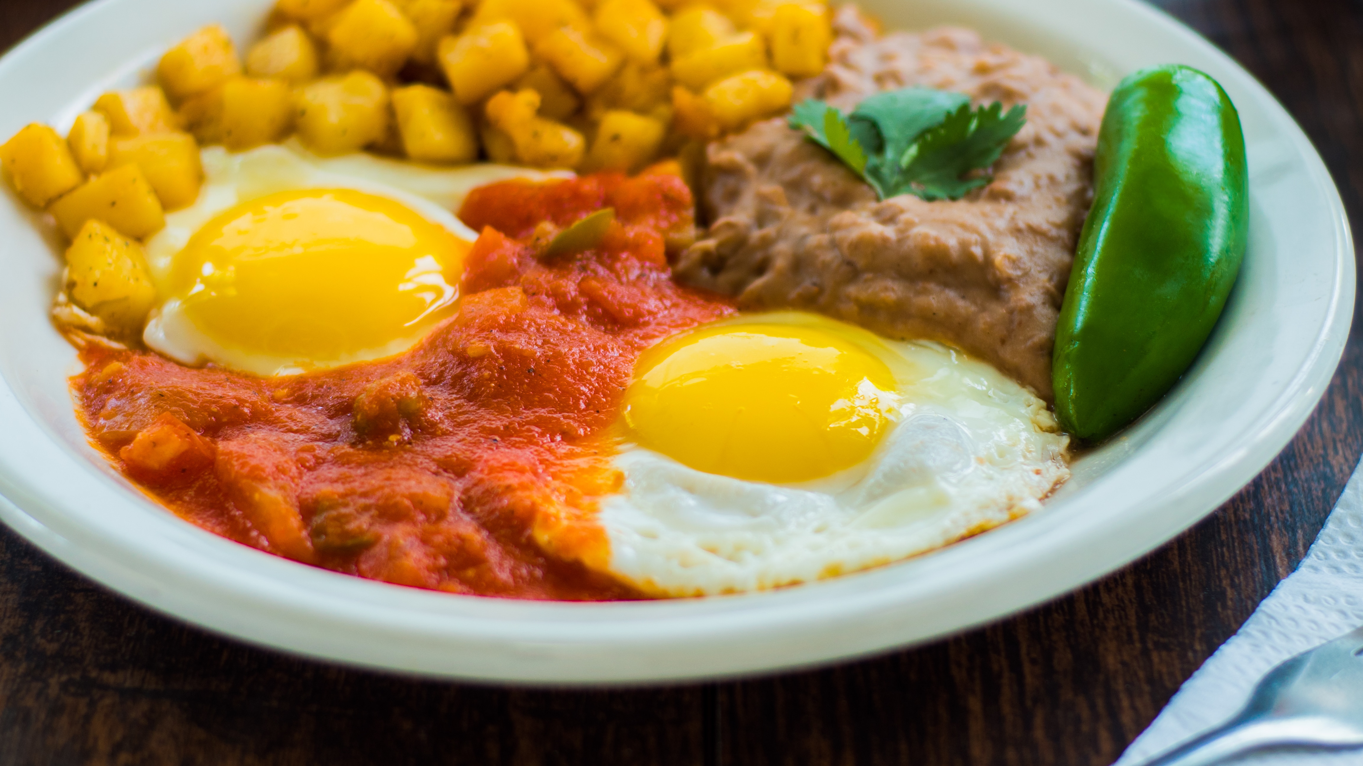 Huevos Rancheros at Juan in a Million restaurant.